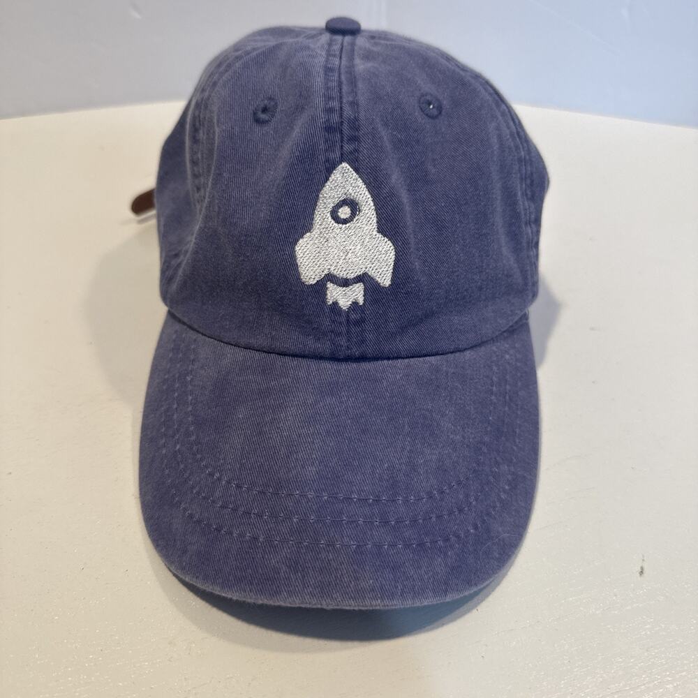 Adams Cool Crown Mesh Lined Vintage Hat Leather Strap Weatherly Purple Rocket